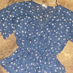 Blue flowered blouse